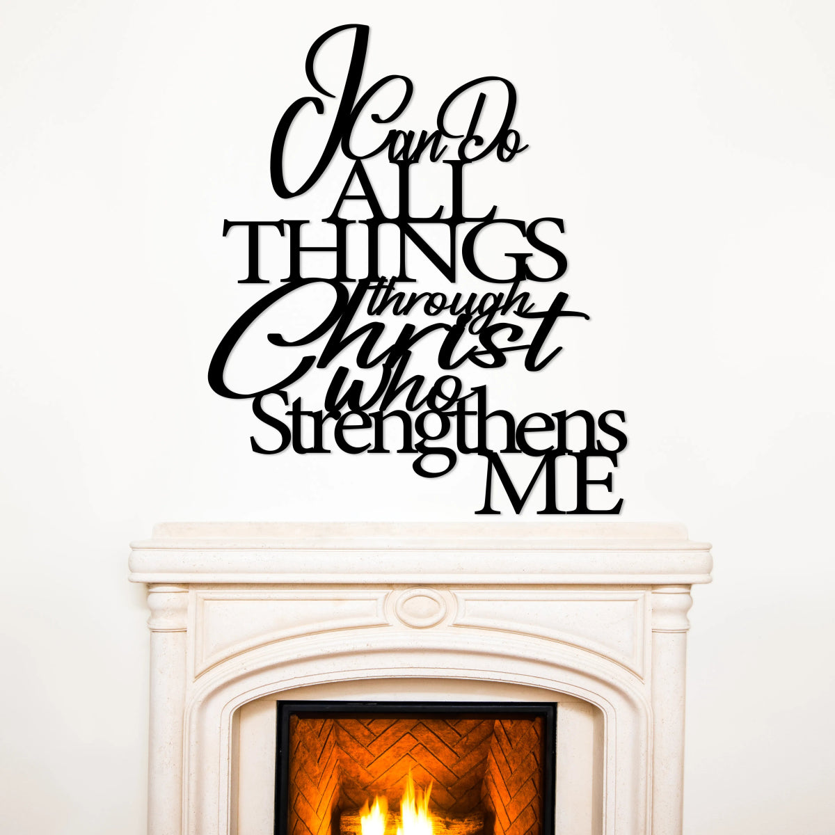 I Can Do All Things Through Christ Metal Wall Art - BrossHome Metal Wall Art