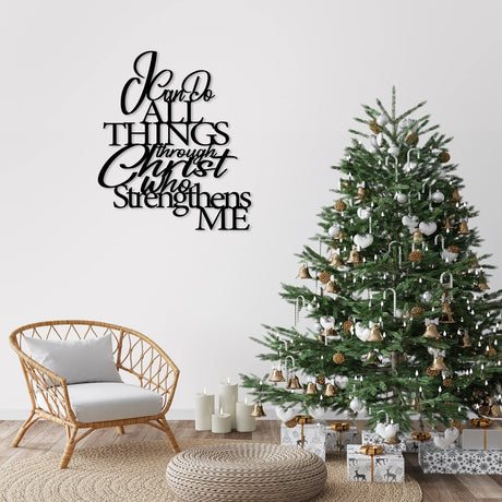 I Can Do All Things Through Christ Metal Wall Art - BrossHome Metal Wall Art