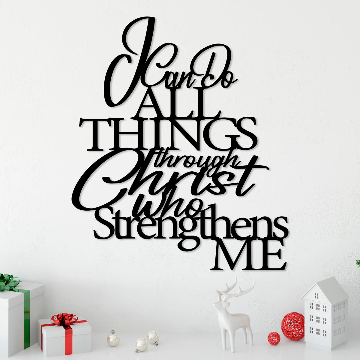I Can Do All Things Through Christ Metal Wall Art - BrossHome Metal Wall Art