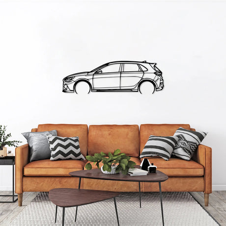 i30N Fastback Car Silhouette Wall Art - BrossHome Metal Wall Art