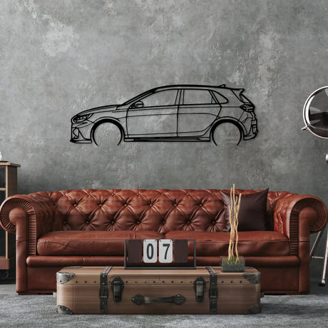 i30N Fastback Car Silhouette Wall Art - BrossHome Metal Wall Art
