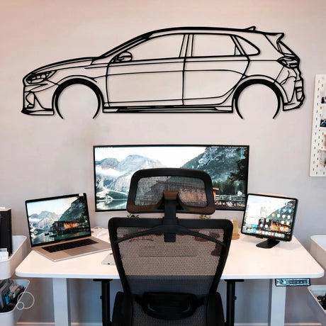 i30N Fastback Car Silhouette Wall Art - BrossHome Metal Wall Art