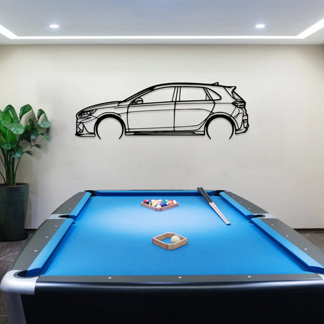 i30N Fastback Car Silhouette Wall Art - BrossHome Metal Wall Art