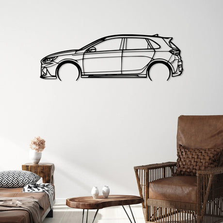 i30N Fastback Car Silhouette Wall Art - BrossHome Metal Wall Art