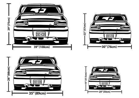 Impreza GC8 WRX STI Car Silhouette Metal Wall Art (Back View) - BrossHome Metal Wall Art