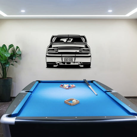 Impreza GC8 WRX STI Car Silhouette Metal Wall Art (Back View) - BrossHome Metal Wall Art