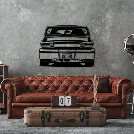 Impreza GC8 WRX STI Car Silhouette Metal Wall Art (Back View) - BrossHome Metal Wall Art