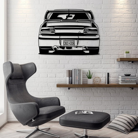 Impreza GC8 WRX STI Car Silhouette Metal Wall Art (Back View) - BrossHome Metal Wall Art