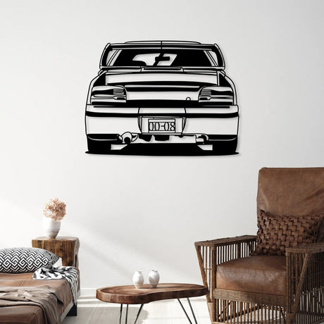Impreza GC8 WRX STI Car Silhouette Metal Wall Art (Back View) - BrossHome Metal Wall Art