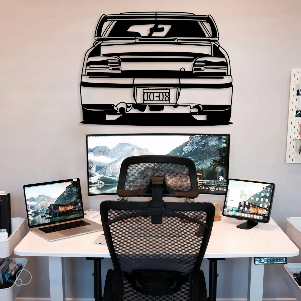 Impreza GC8 WRX STI Car Silhouette Metal Wall Art (Back View) - BrossHome Metal Wall Art