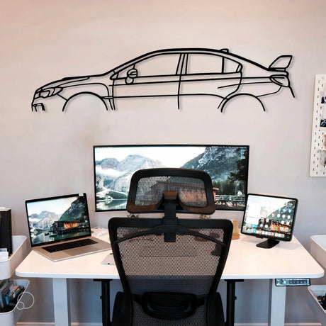 Impreza Wrx Sti Metal Car Silhouette Wall Art - BrossHome Metal Wall Art
