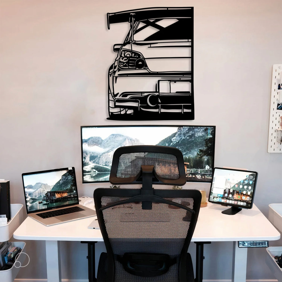 Impreza Wrx Sti Rear View Silhouette Metal Wall Art - BrossHome Metal Wall Art