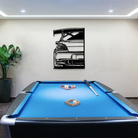 Impreza Wrx Sti Rear View Silhouette Metal Wall Art - BrossHome Metal Wall Art