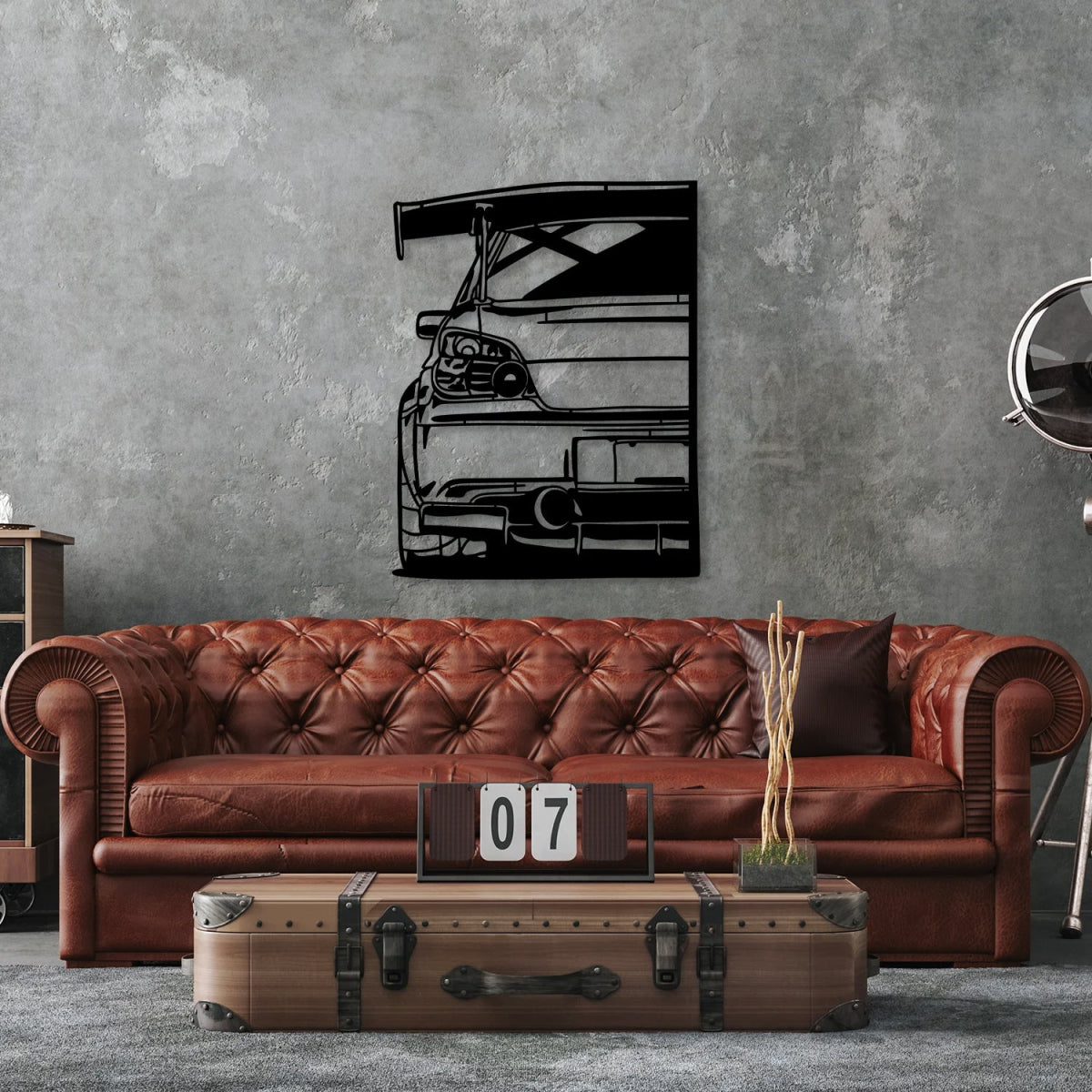 Impreza Wrx Sti Rear View Silhouette Metal Wall Art - BrossHome Metal Wall Art