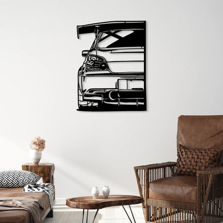 Impreza Wrx Sti Rear View Silhouette Metal Wall Art - BrossHome Metal Wall Art
