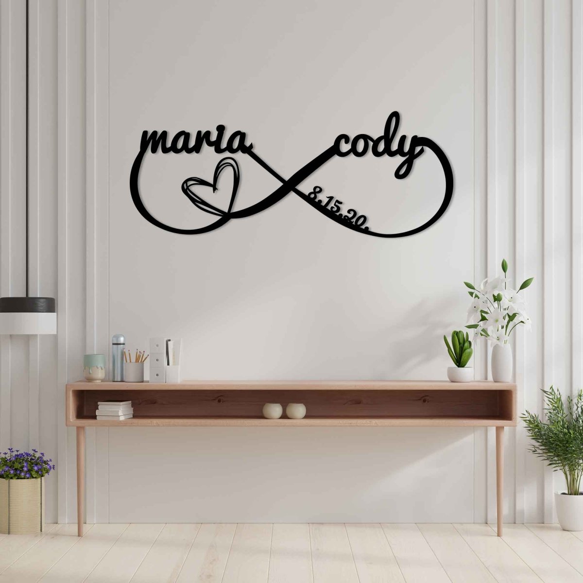 Infinity Symbol with Names Metal Wall Sign - BrossHome Metal Wall Art