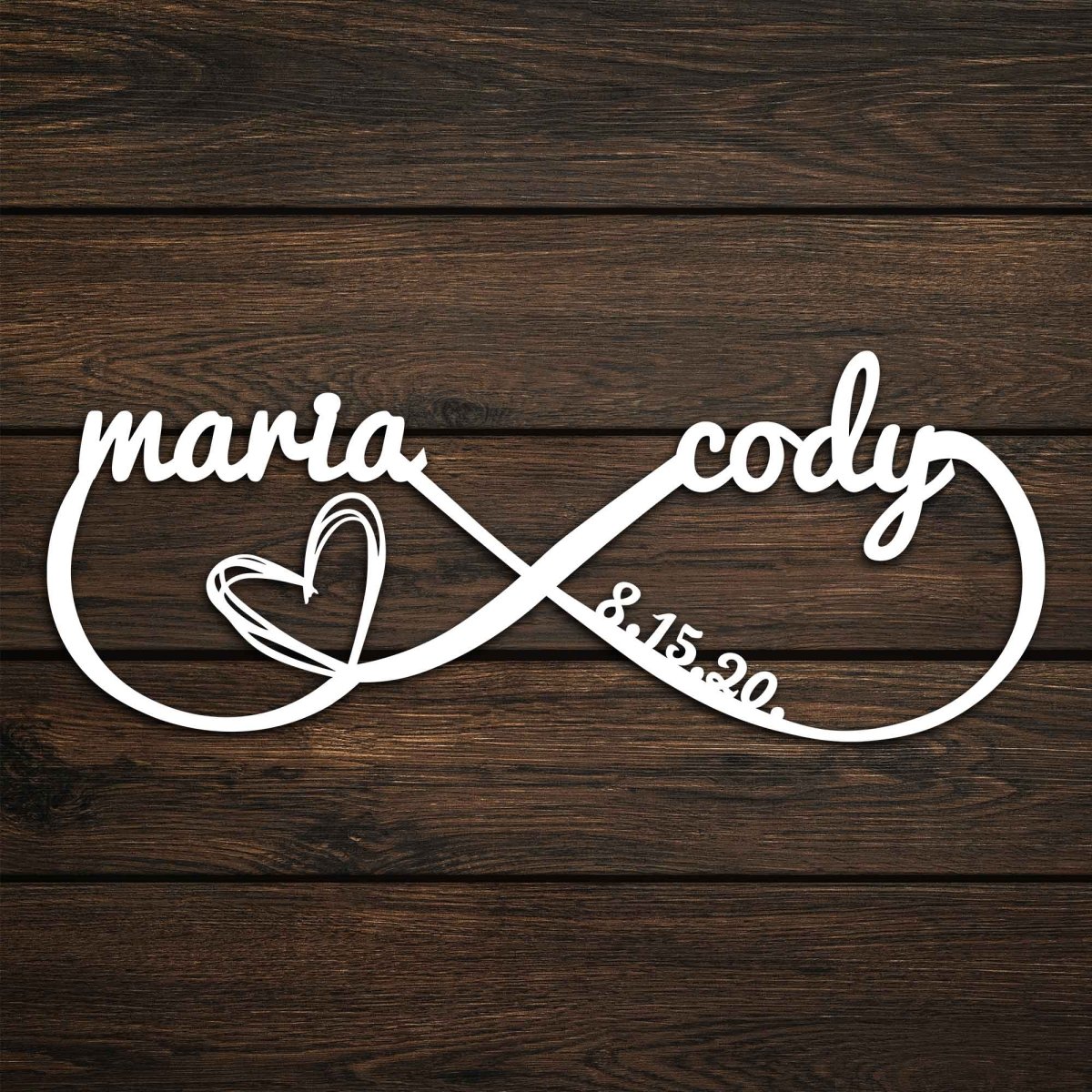 Infinity Symbol with Names Metal Wall Sign - BrossHome Metal Wall Art