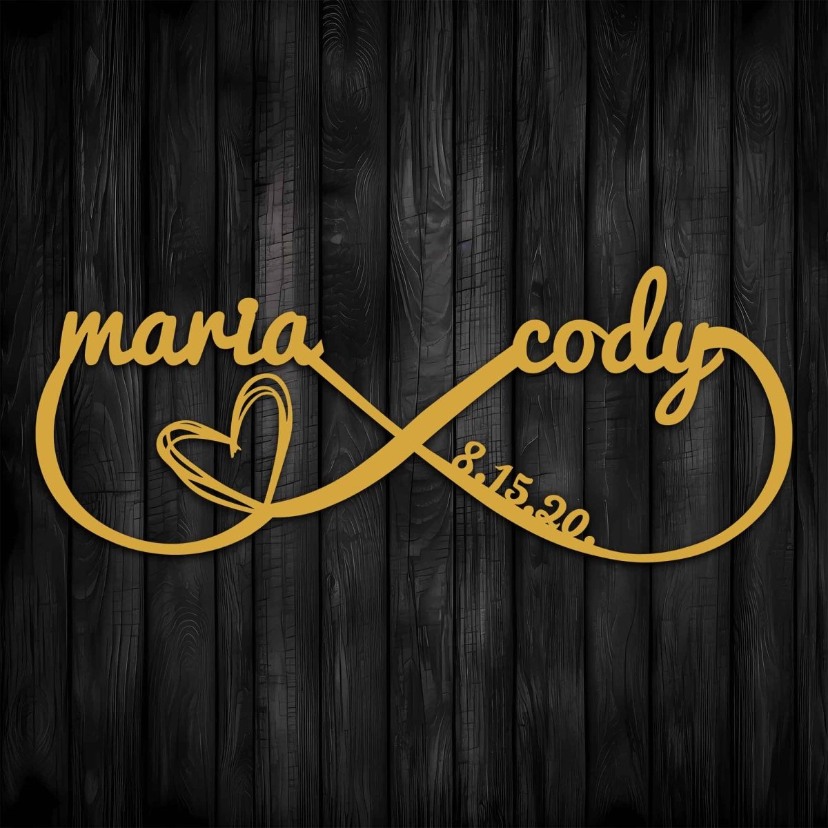 Infinity Symbol with Names Metal Wall Sign - BrossHome Metal Wall Art