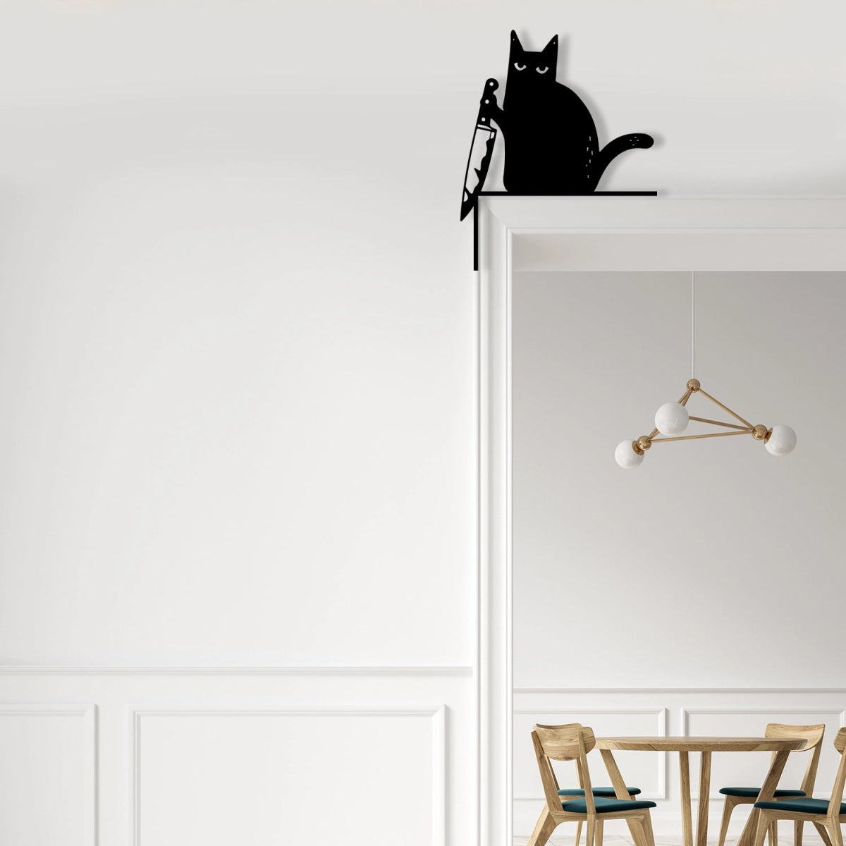 Knife Cat Metal Wall Decor - Mischievous Cat - BrossHome Metal Wall Art