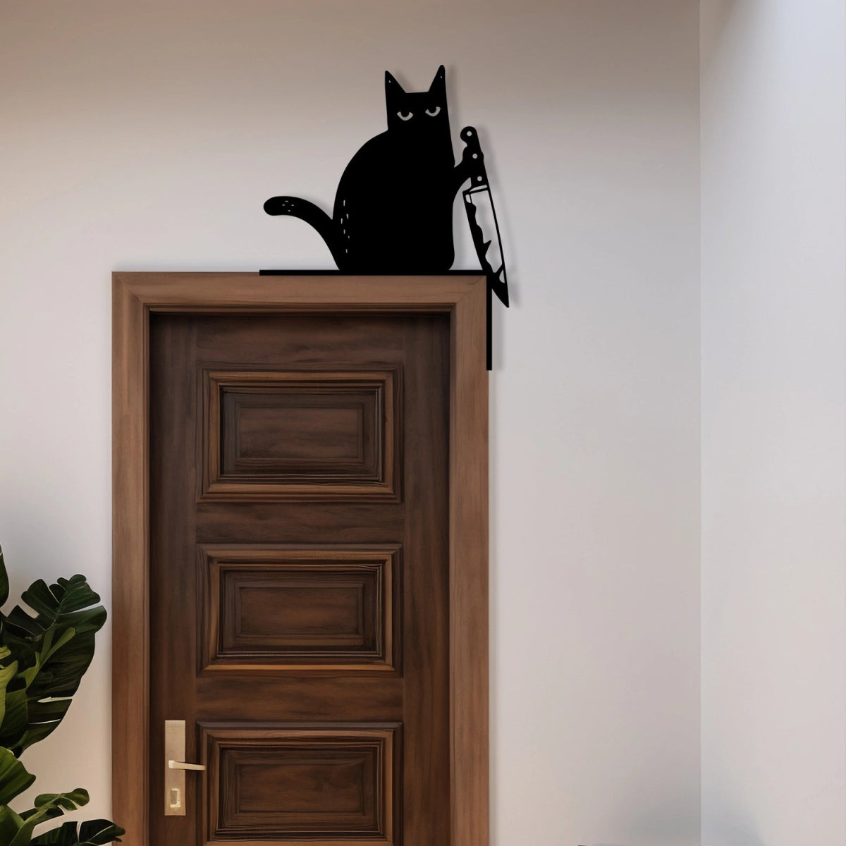 Knife Cat Metal Wall Decor - Mischievous Cat - BrossHome Metal Wall Art