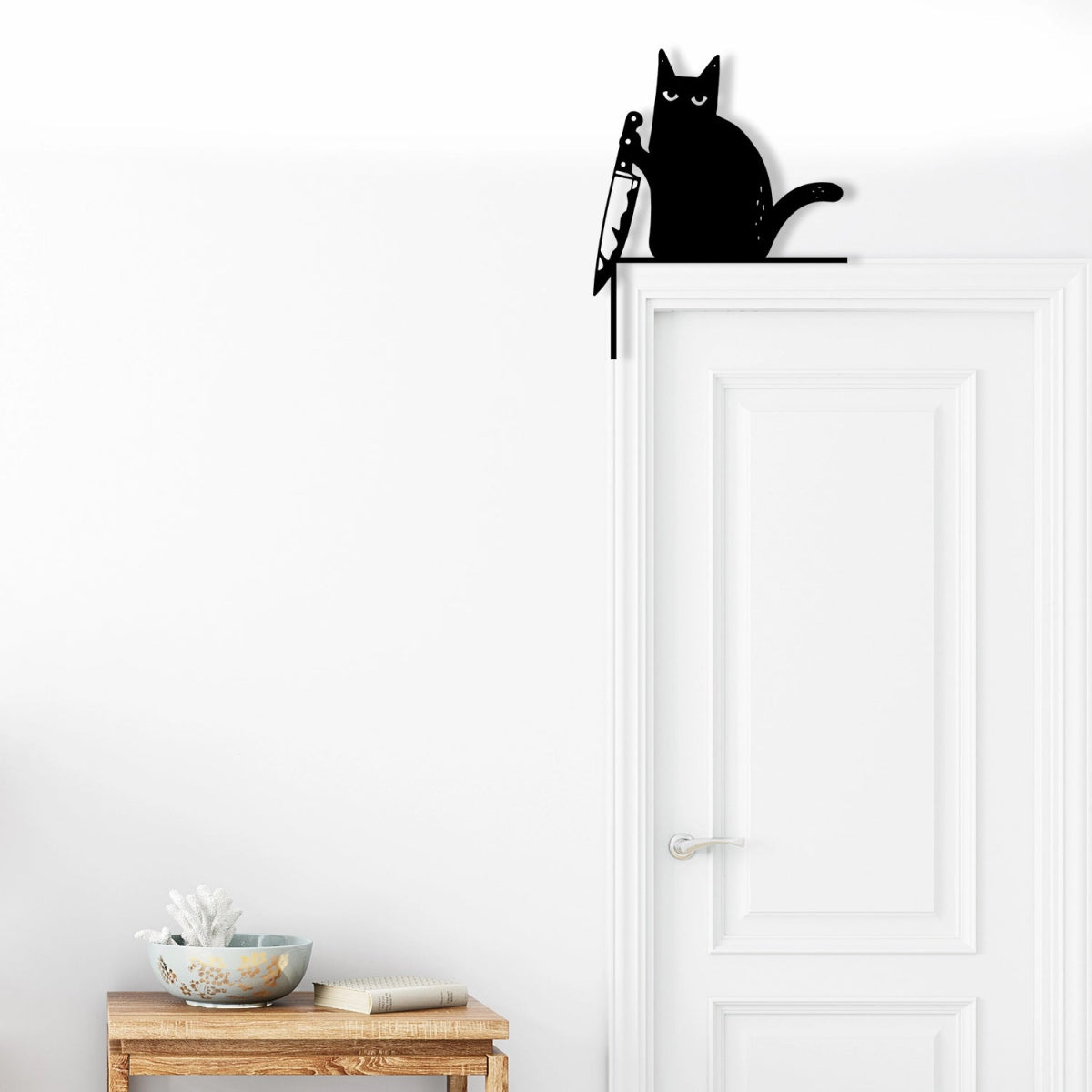 Knife Cat Metal Wall Decor - Mischievous Cat - BrossHome Metal Wall Art