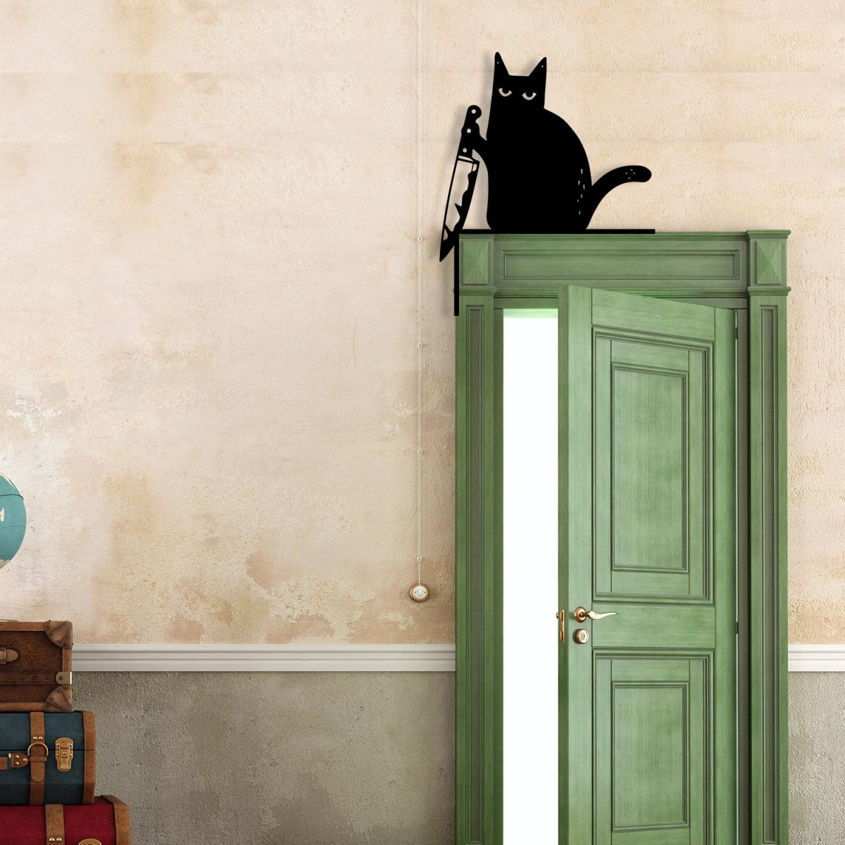 Knife Cat Metal Wall Decor - Mischievous Cat - BrossHome Metal Wall Art