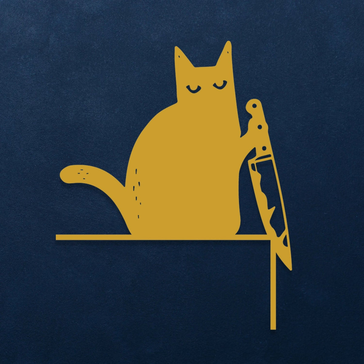 Knife Cat Metal Wall Decor - Mischievous Cat - BrossHome Metal Wall Art