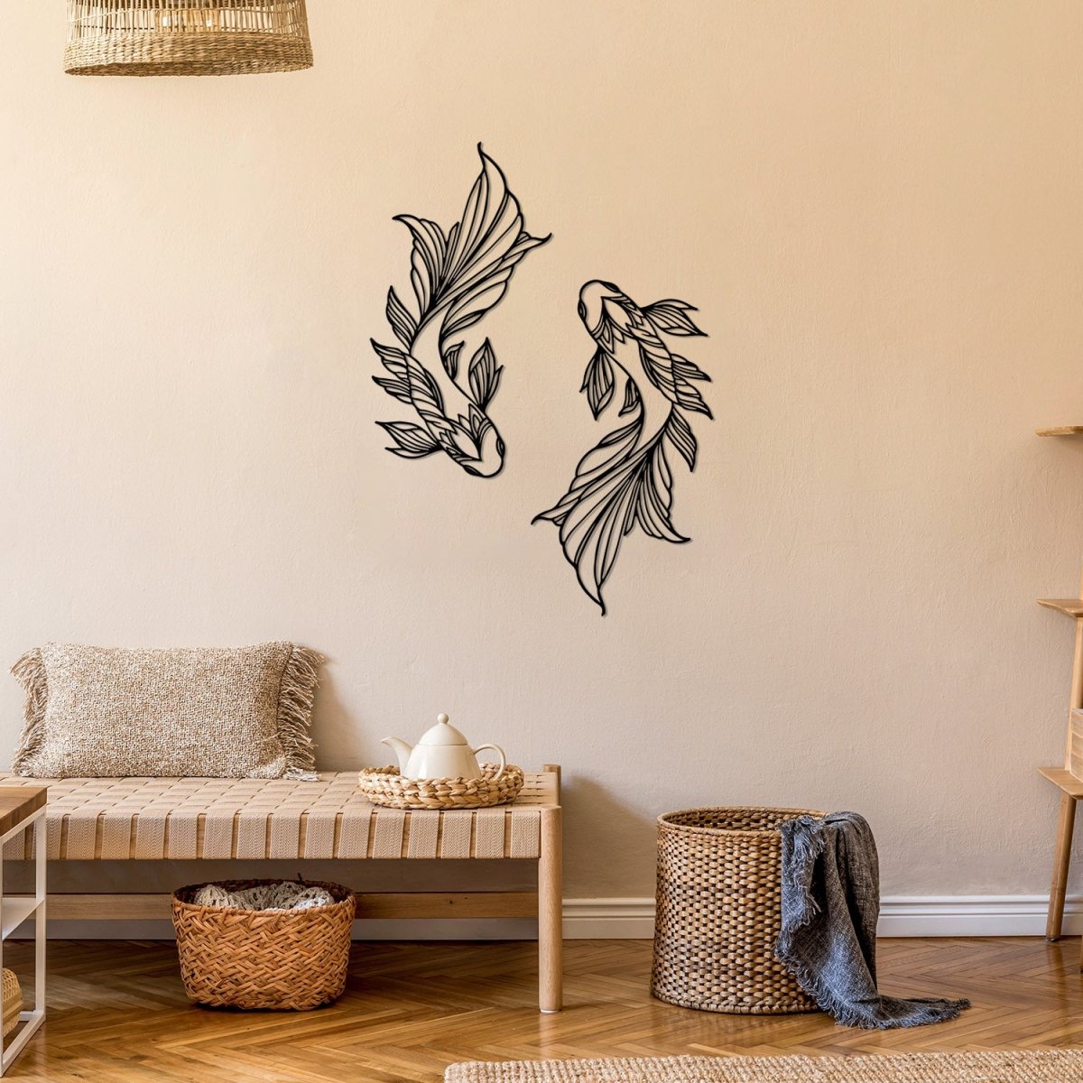 Koi Fish Metal Wall Art - BrossHome Metal Wall Art