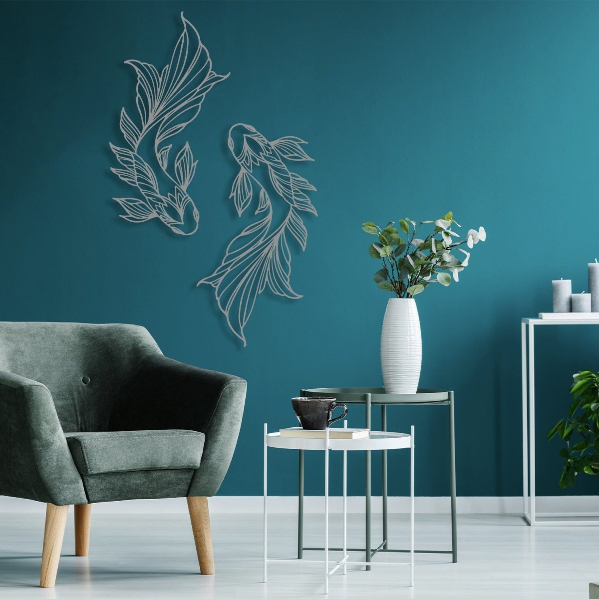 Koi Fish Metal Wall Art - BrossHome Metal Wall Art