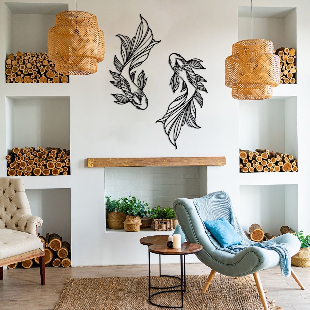 Koi Fish Metal Wall Art - BrossHome Metal Wall Art