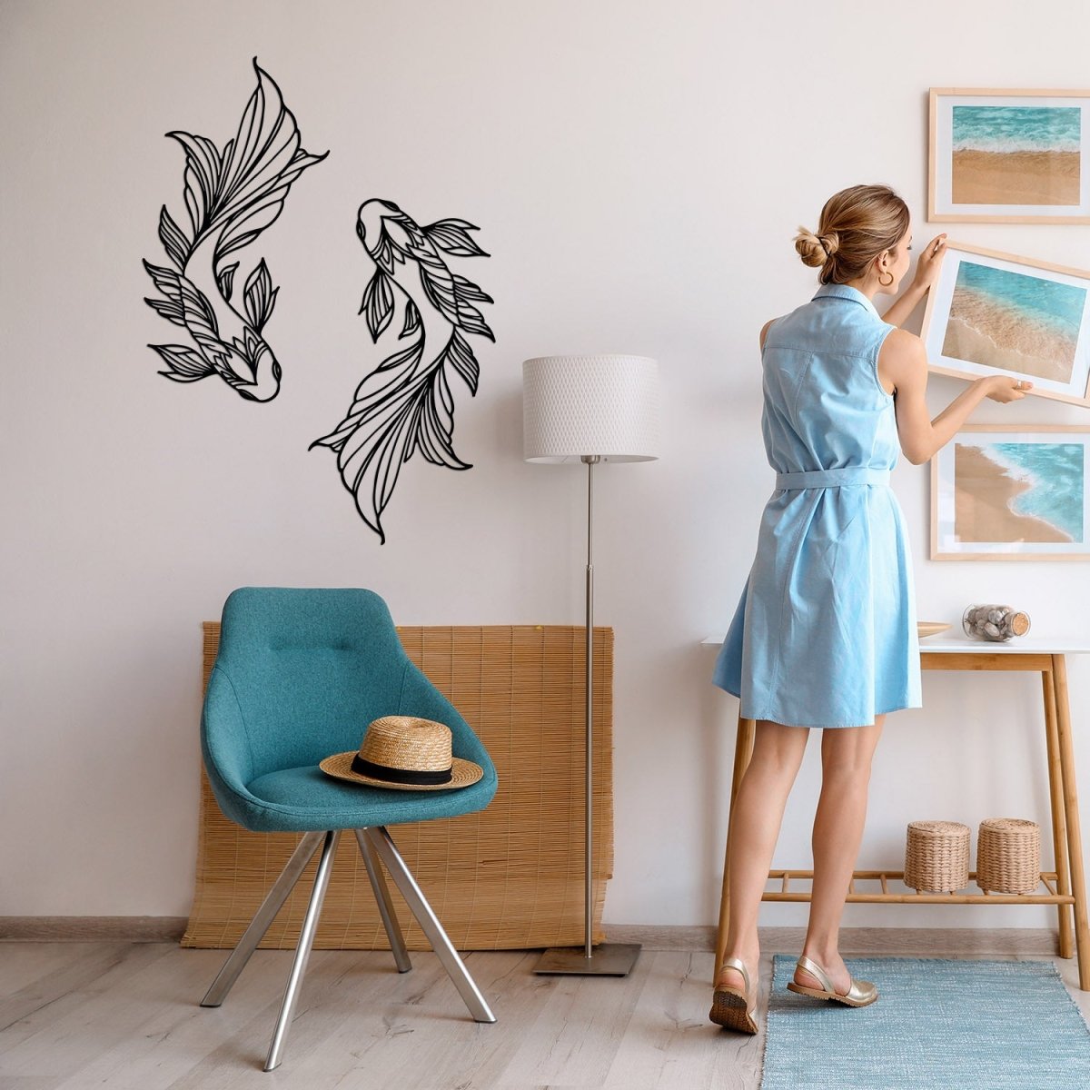 Koi Fish Metal Wall Art - BrossHome Metal Wall Art