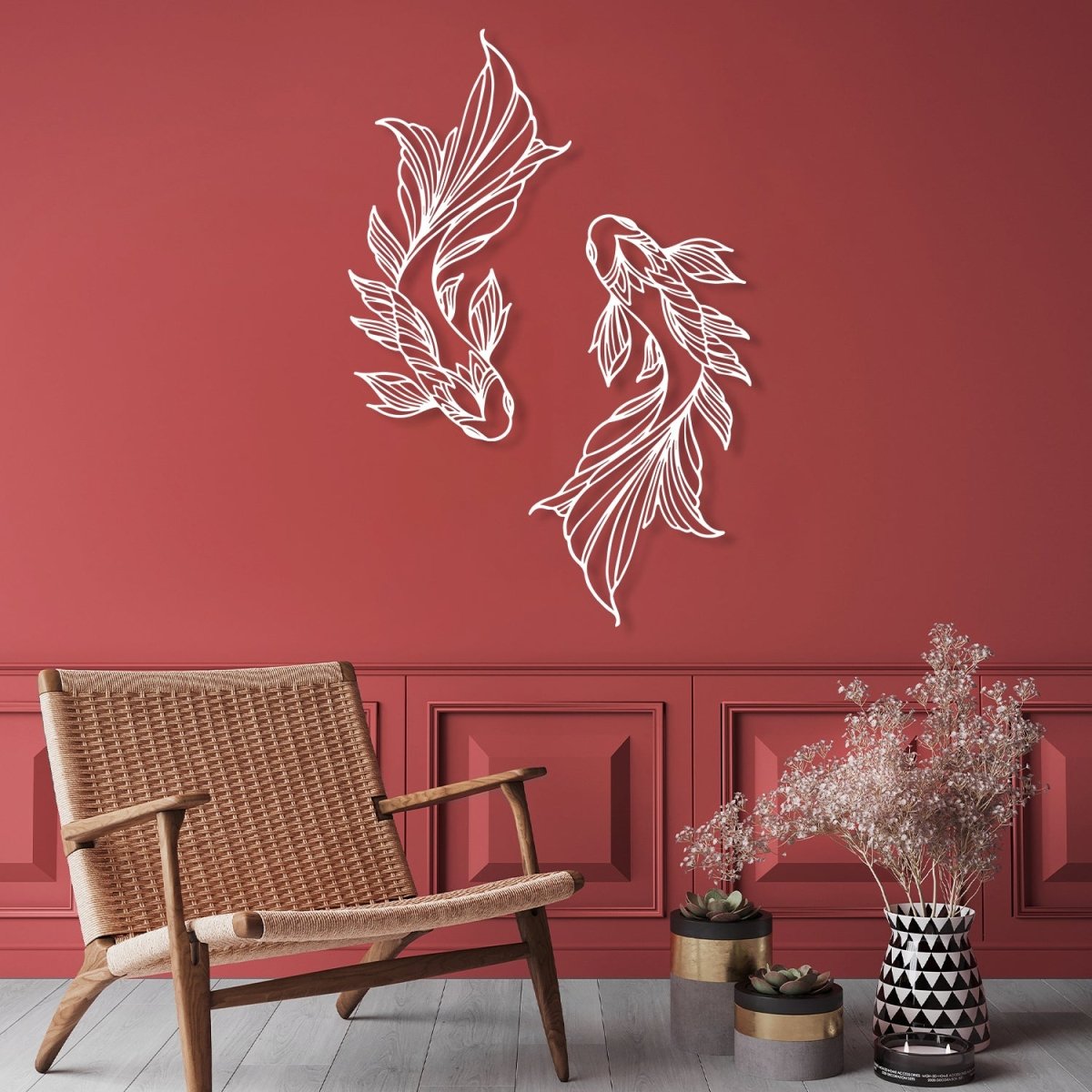 Koi Fish Metal Wall Art - BrossHome Metal Wall Art