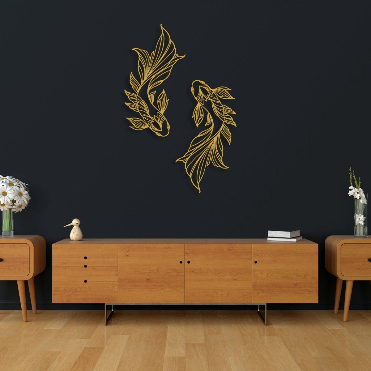 Koi Fish Metal Wall Art - BrossHome Metal Wall Art