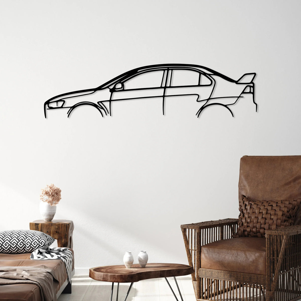 Lancer EVO X Car Metal Silhouette Wall Art - BrossHome Metal Wall Art