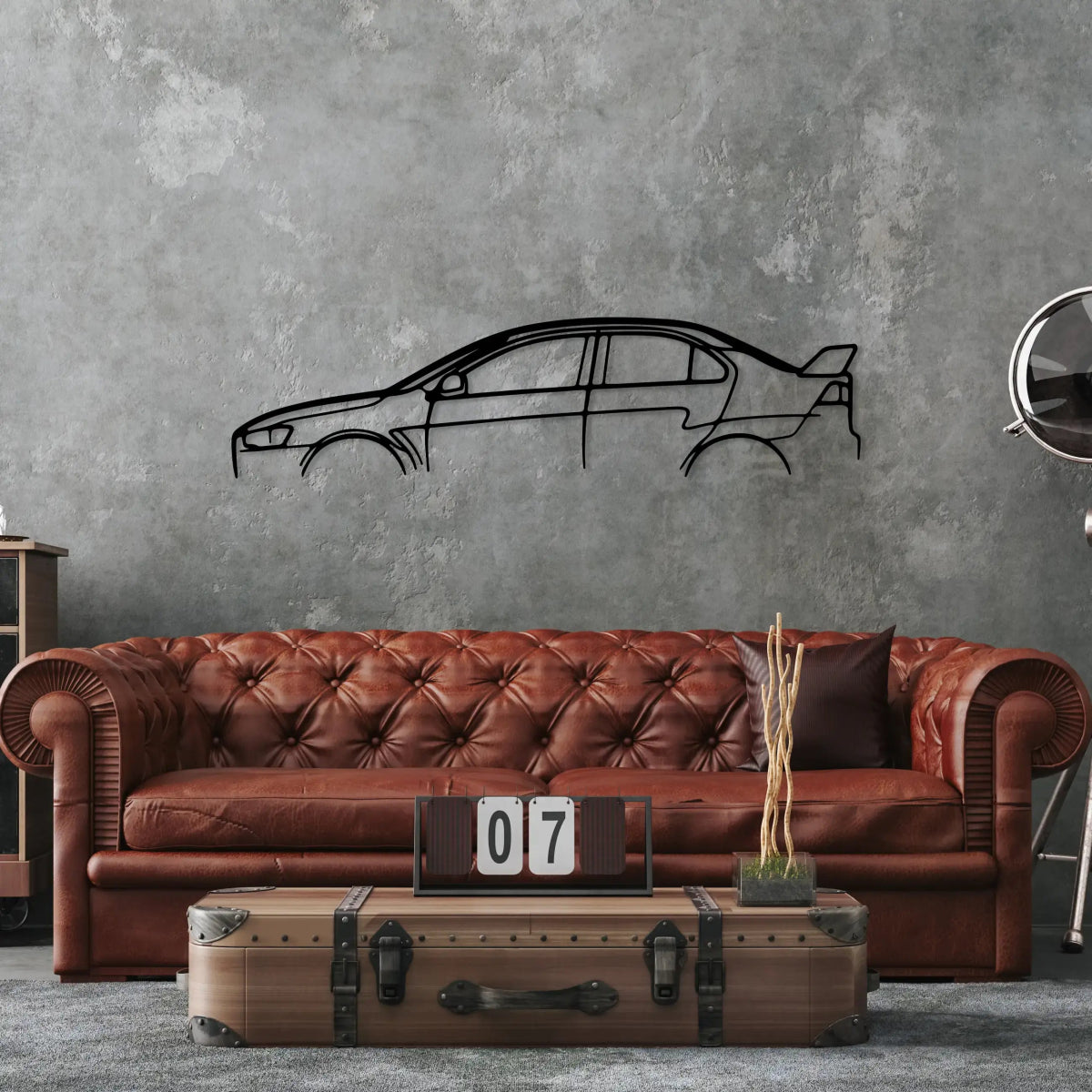 Lancer EVO X Car Metal Silhouette Wall Art - BrossHome Metal Wall Art