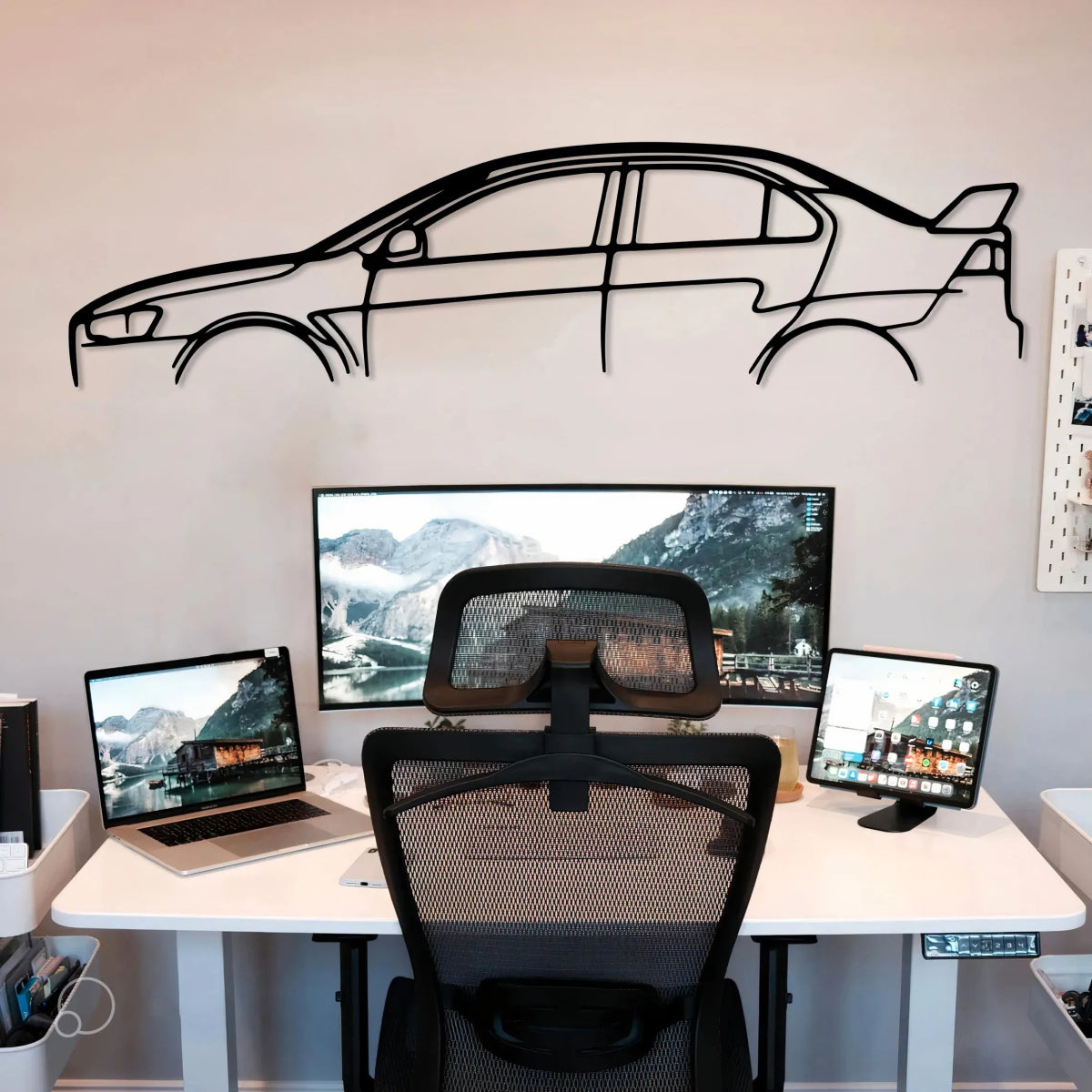 Lancer EVO X Car Metal Silhouette Wall Art - BrossHome Metal Wall Art