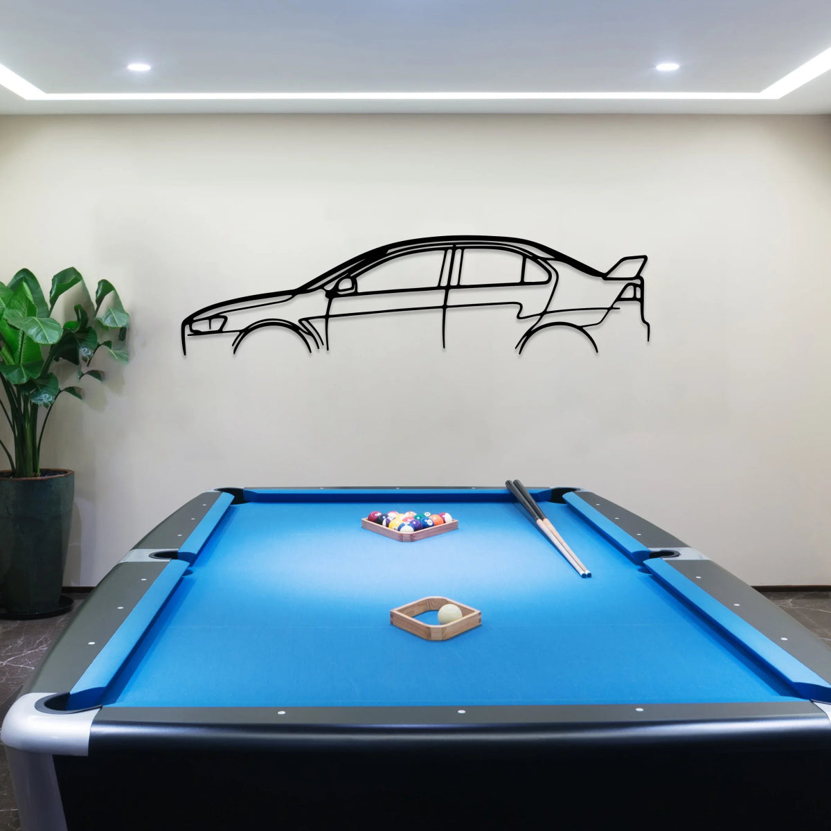 Lancer EVO X Car Metal Silhouette Wall Art - BrossHome Metal Wall Art