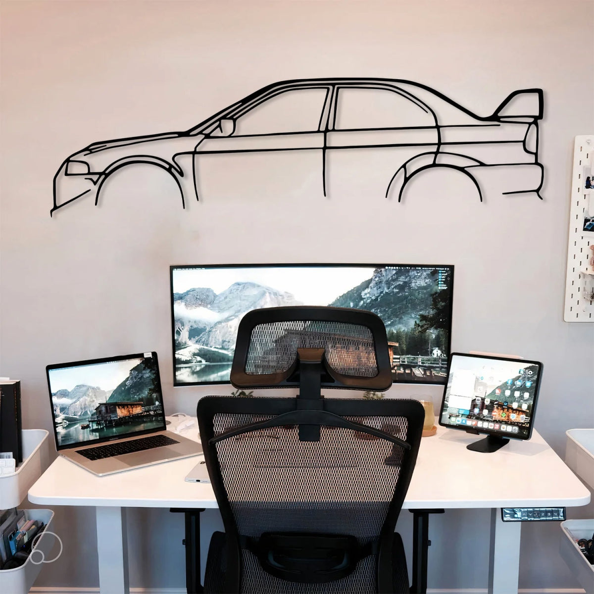 Lancer Evolution Car Silhouette Metal Wall Art - BrossHome Metal Wall Art