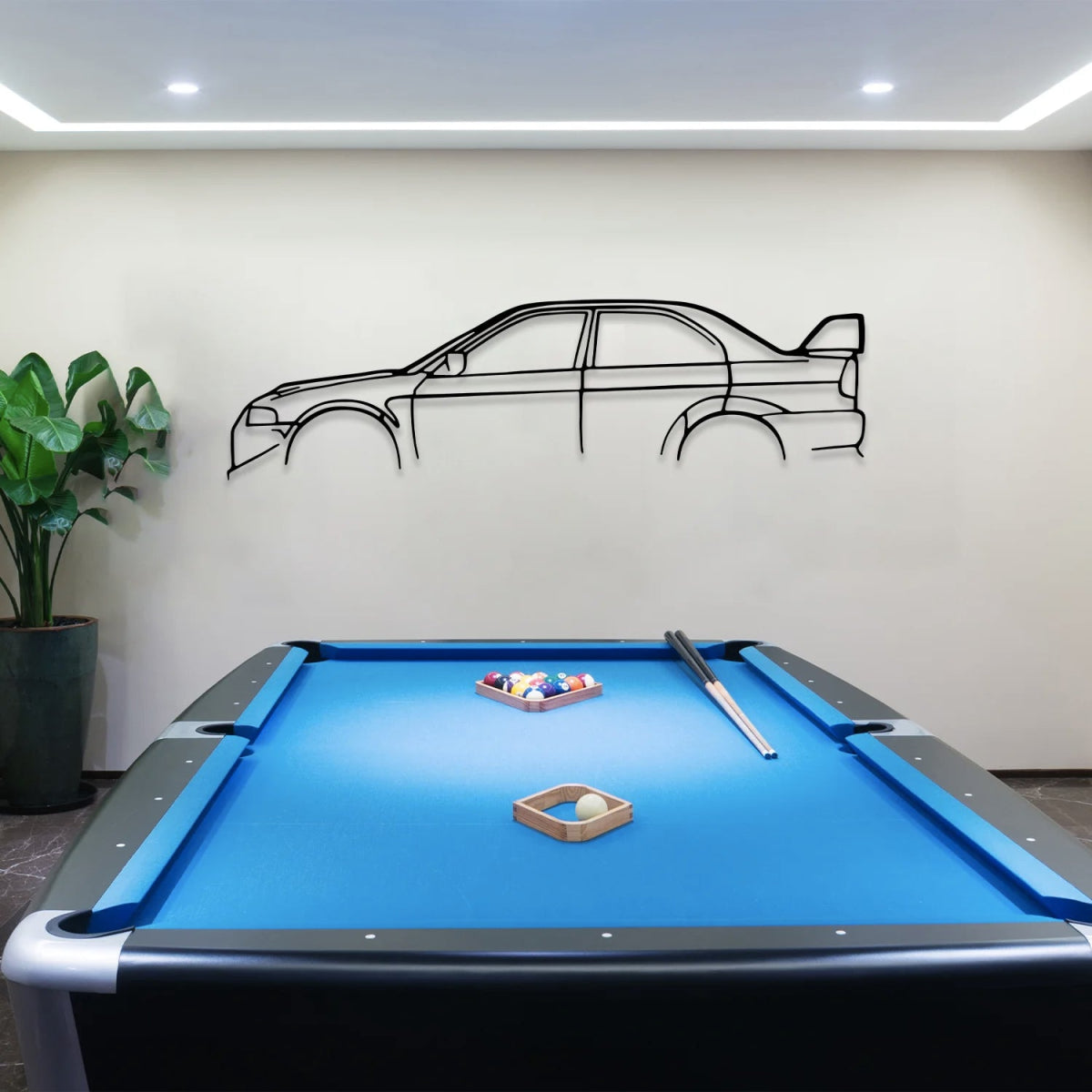 Lancer Evolution Car Silhouette Metal Wall Art - BrossHome Metal Wall Art