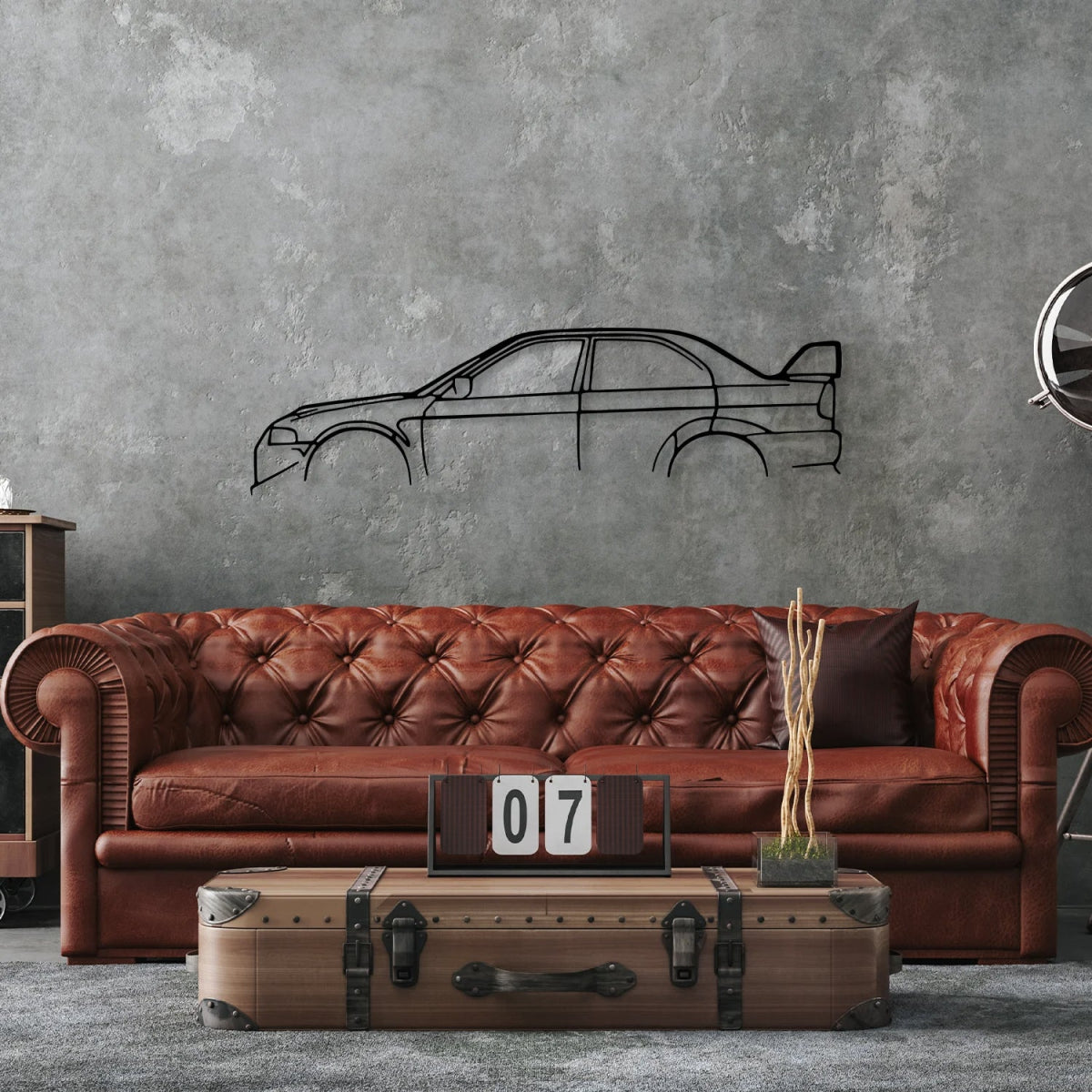 Lancer Evolution Car Silhouette Metal Wall Art - BrossHome Metal Wall Art