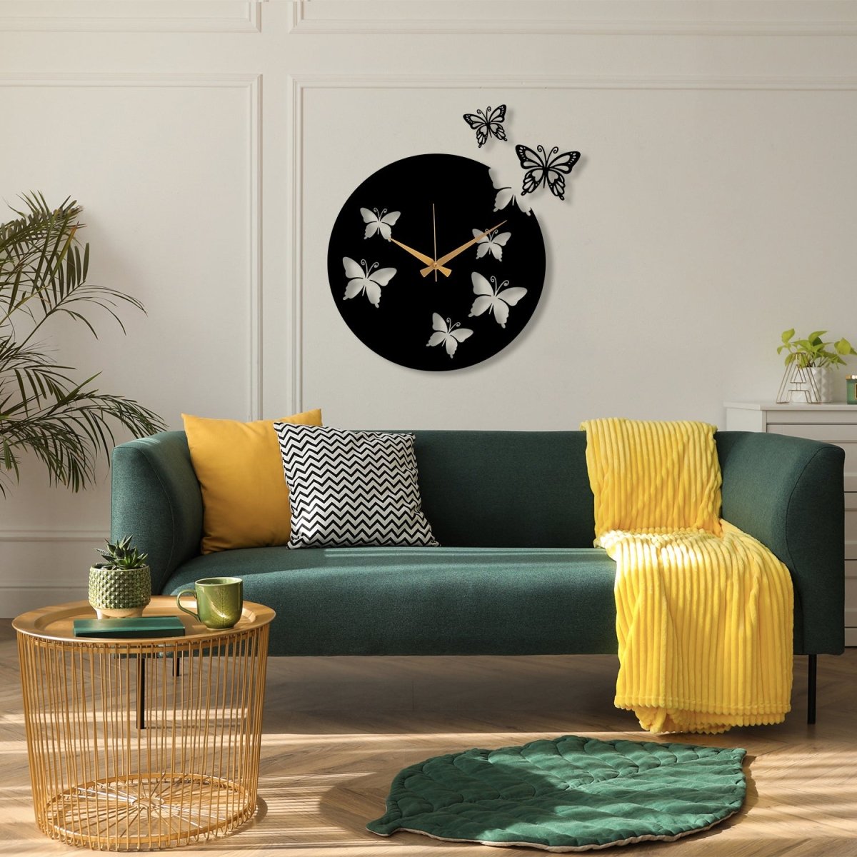 Large Butterfly Wall Clock - BrossHome Metal Wall Art