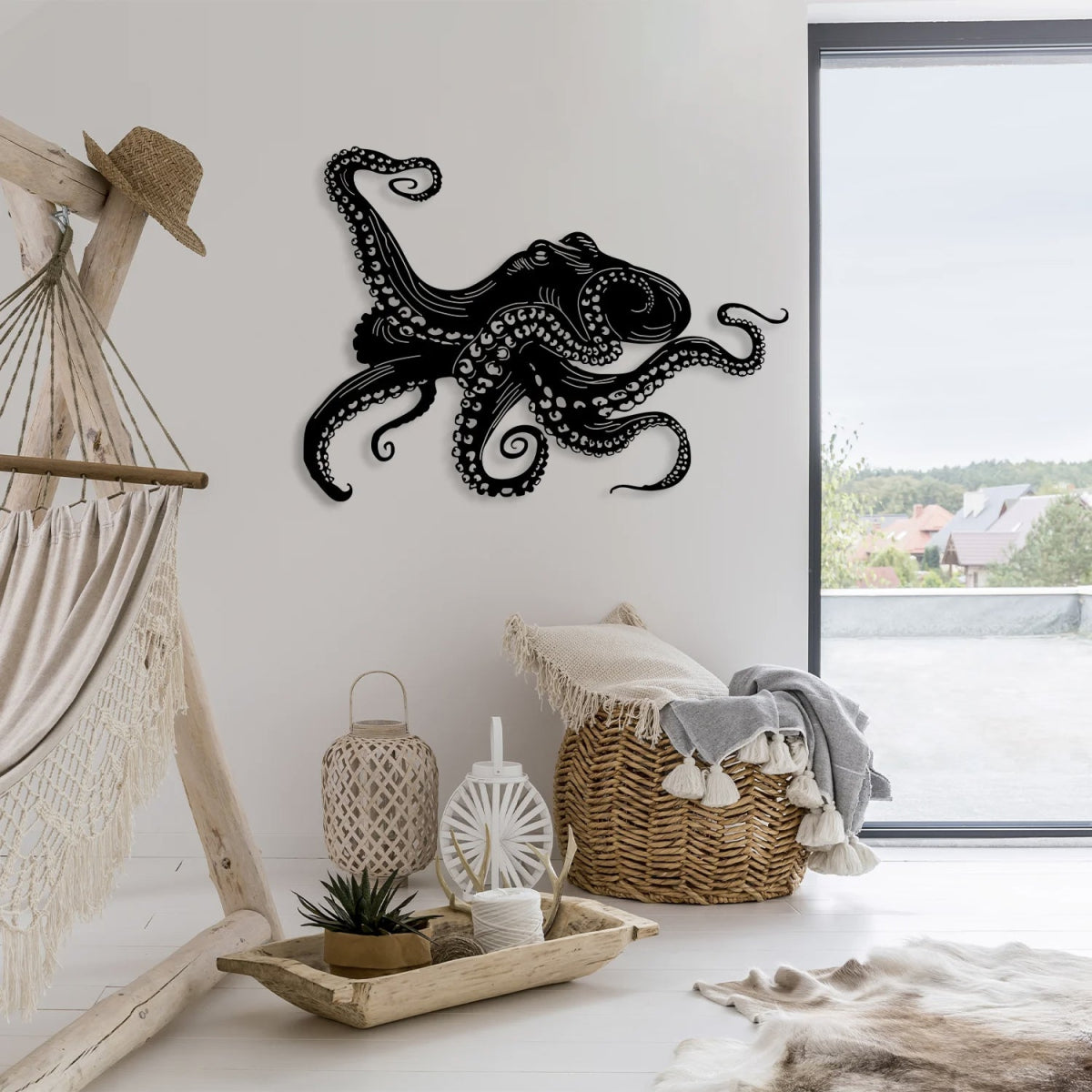 Large Metal Octopus Wall Art - BrossHome Metal Wall Art