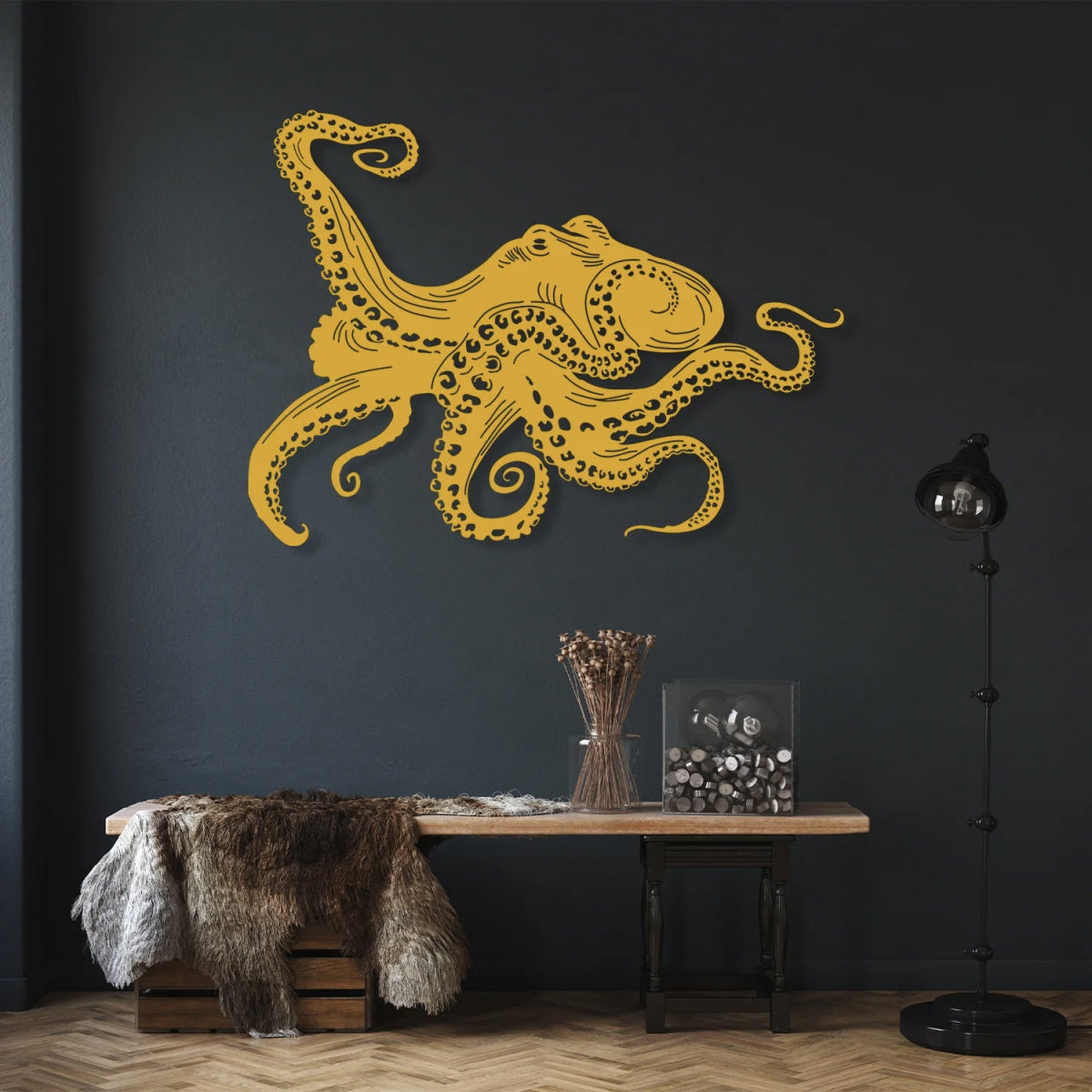 Large Metal Octopus Wall Art - BrossHome Metal Wall Art