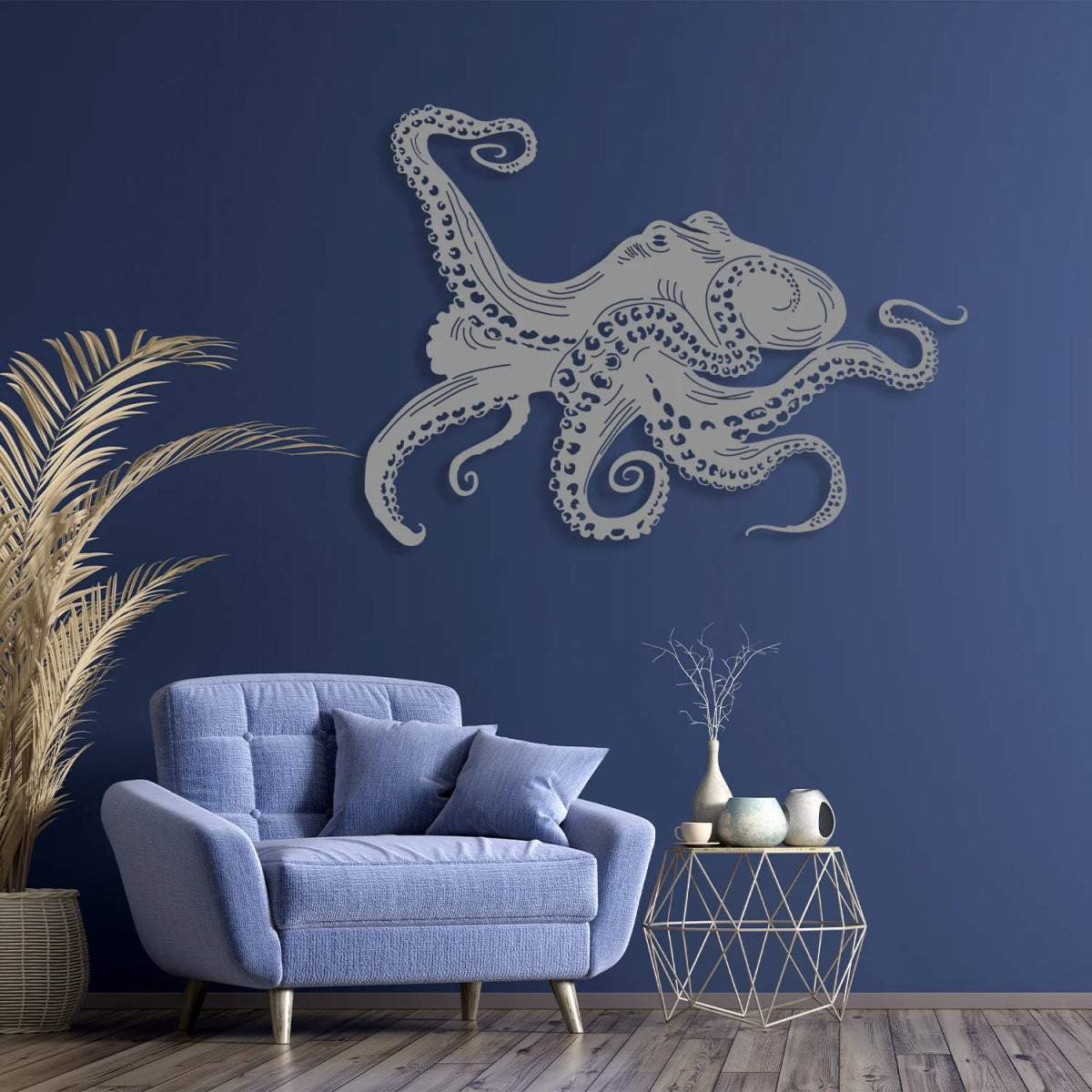 Large Metal Octopus Wall Art - BrossHome Metal Wall Art