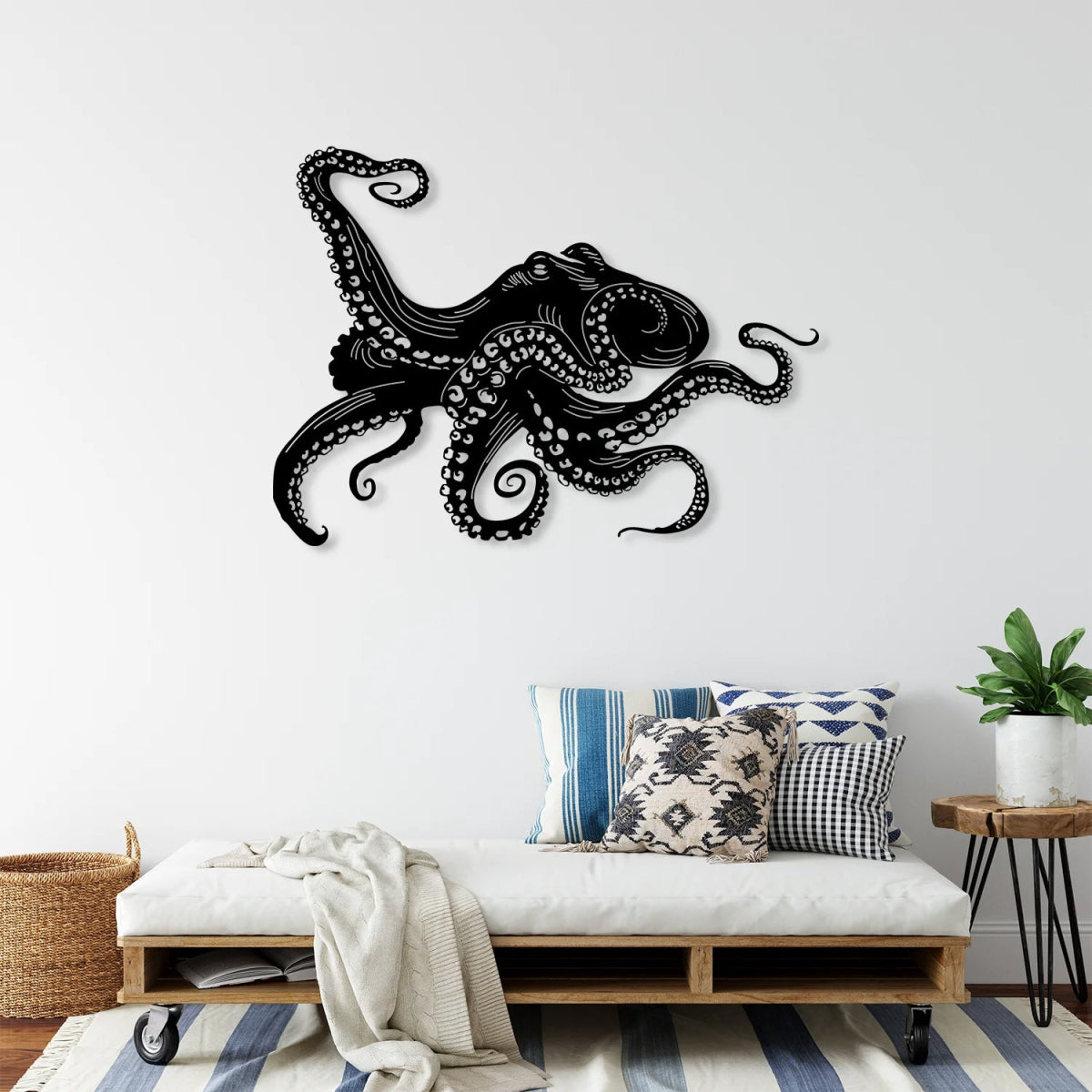 Large Metal Octopus Wall Art - BrossHome Metal Wall Art