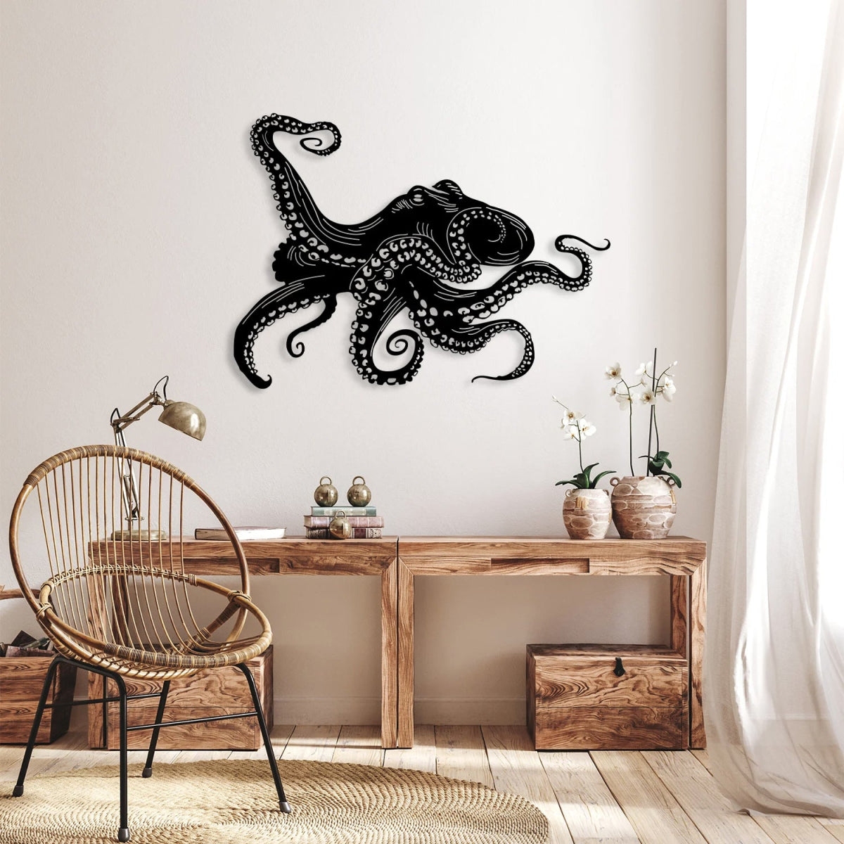Large Metal Octopus Wall Art - BrossHome Metal Wall Art