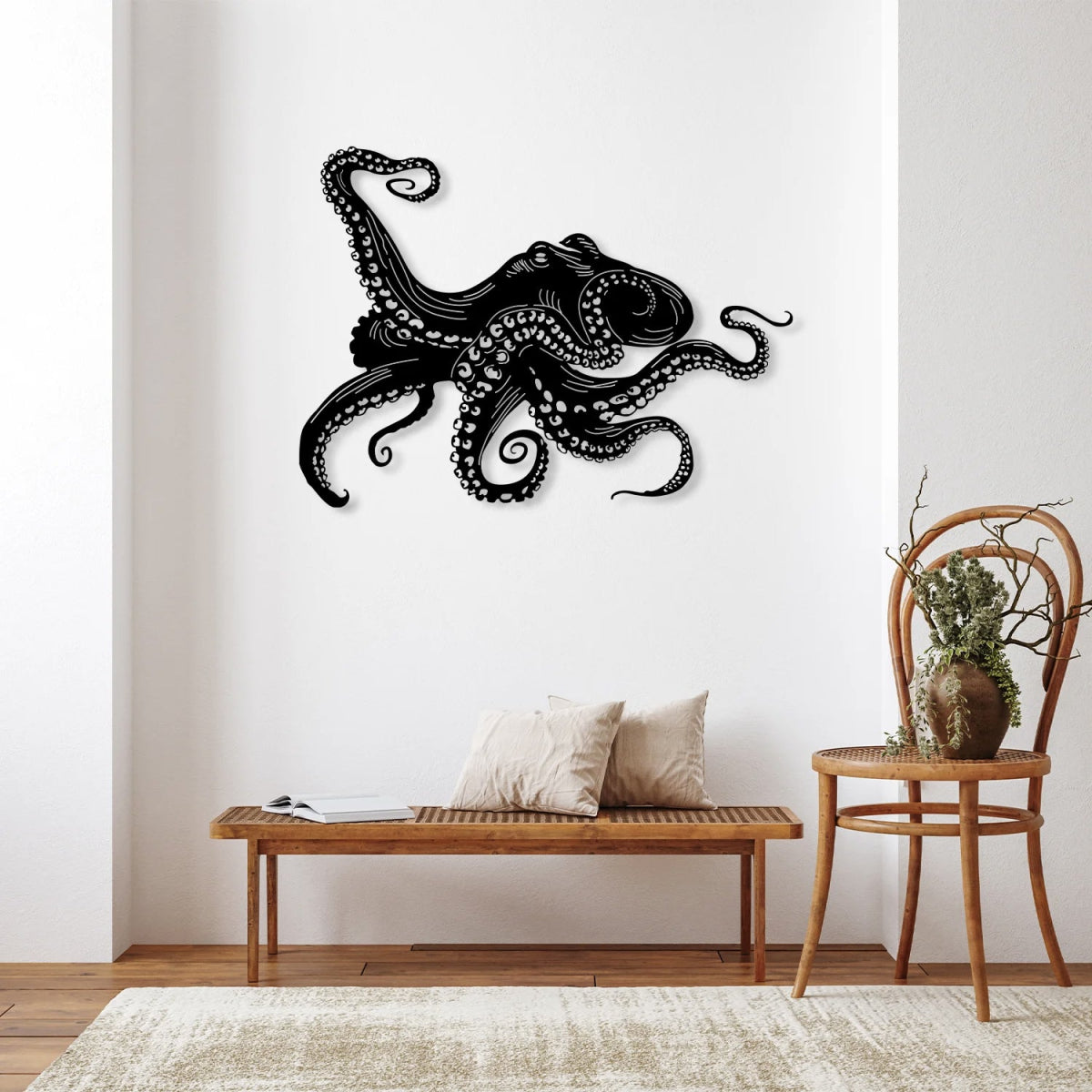 Large Metal Octopus Wall Art - BrossHome Metal Wall Art