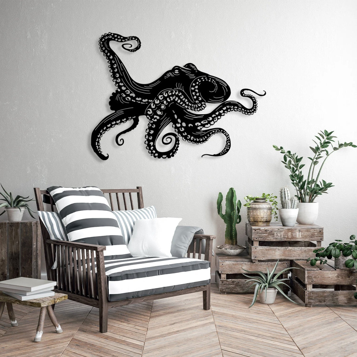 Large Metal Octopus Wall Art - BrossHome Metal Wall Art