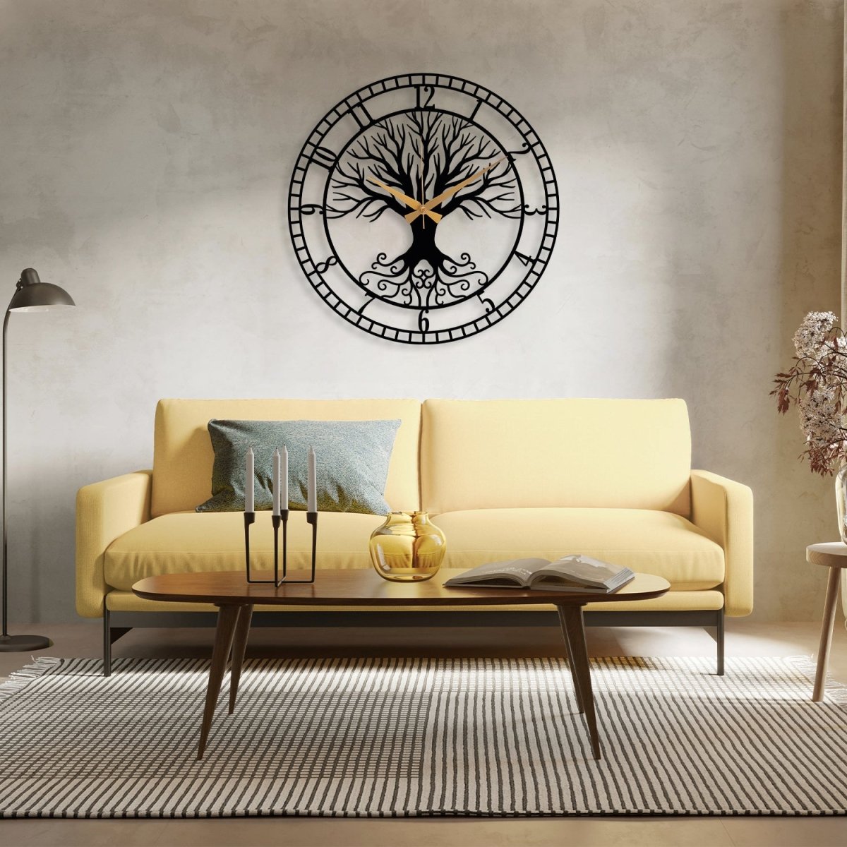 Large Tree of Life Wall Clock - BrossHome Metal Wall Art