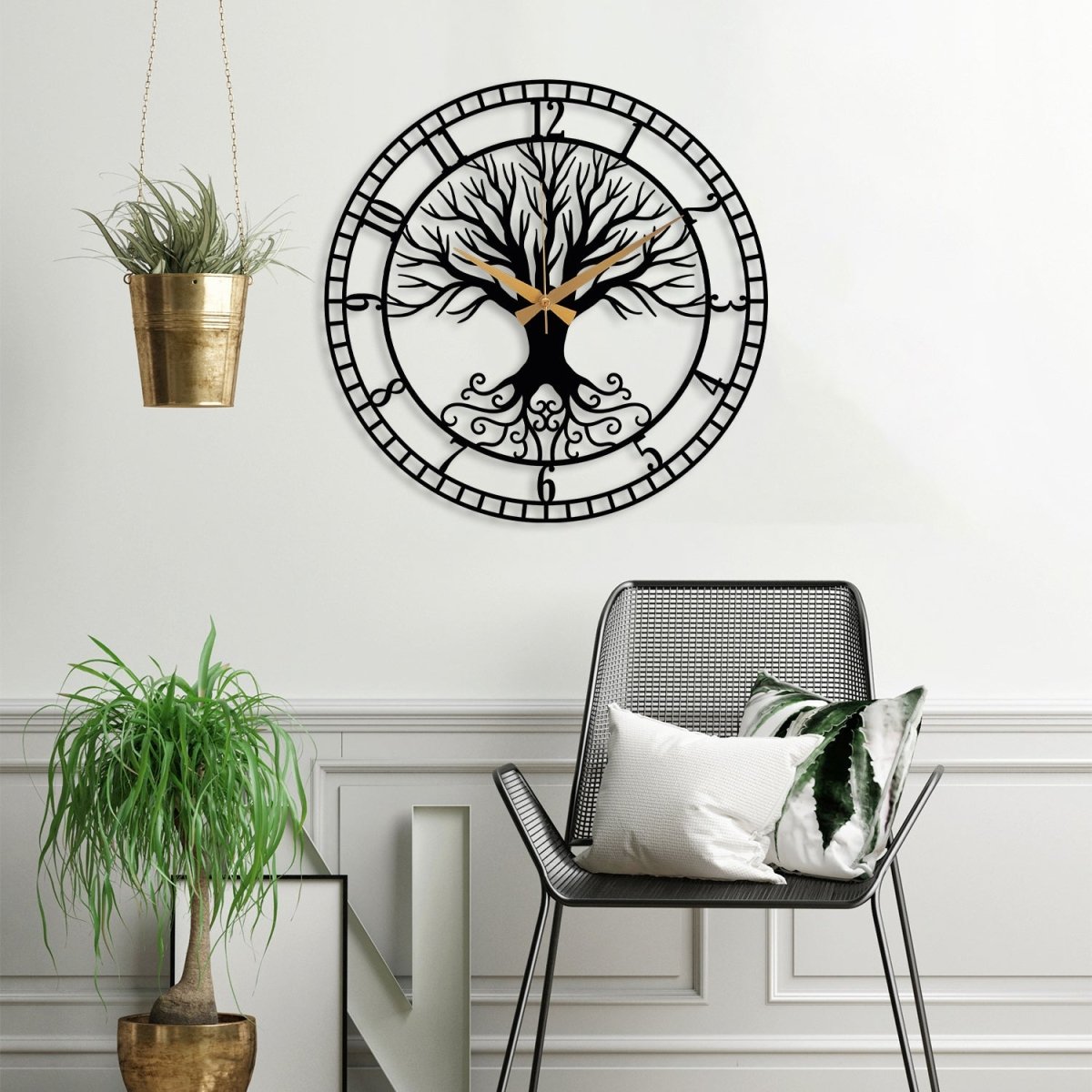 Large Tree of Life Wall Clock - BrossHome Metal Wall Art